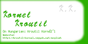 kornel kroutil business card